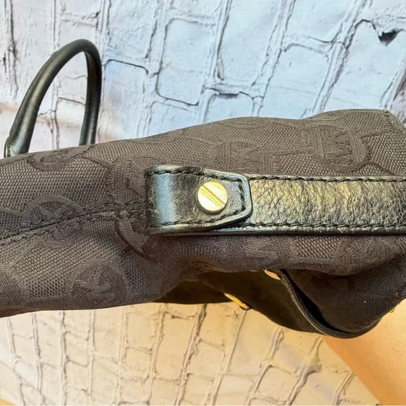 Michael Kors BEDFORD Small Satchel MK Monogram Jacquard Black Y2k Tote Logo - Picture 11 of 16